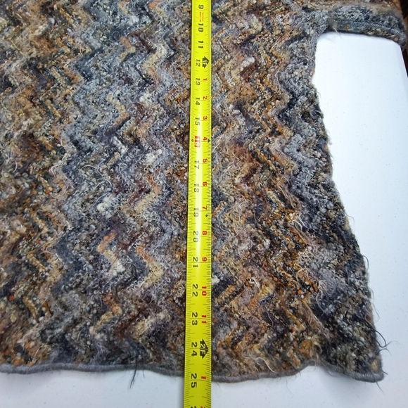 Harley Of Scotland Multicolor Chevron Wave Knit Pattern Turtleneck Sweater Men S - Picture 15 of 16